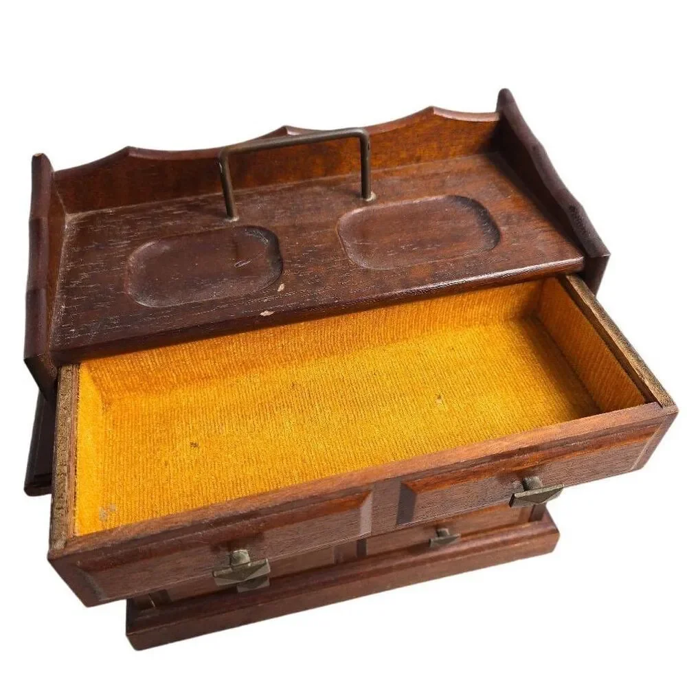 Vintage Wooden Varnished Musical Jewelry Box